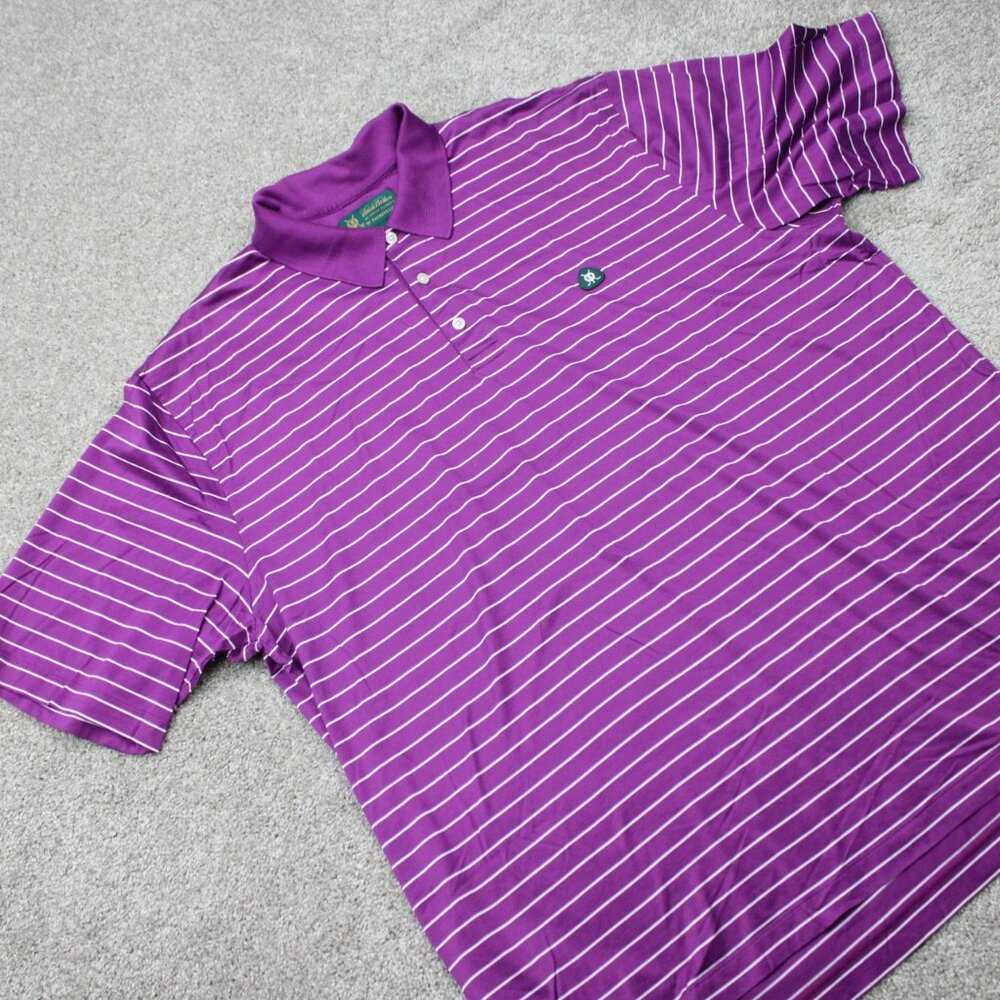 Brooks Brothers Polo Shirt Men 2XL XXL Purple St.Andrews Links Golf Short Sleeve - Picture 8 of 14